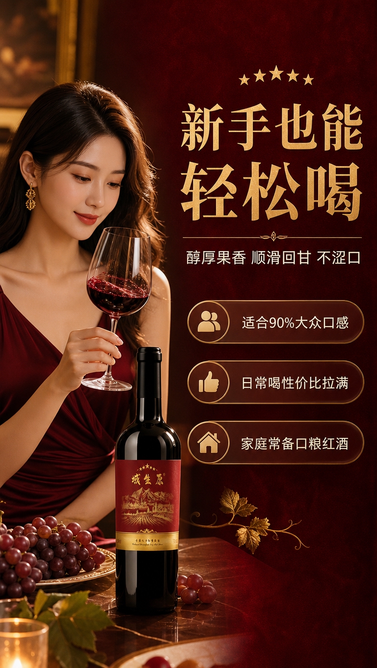 [商品] 使用【图2】域生原干红葡萄酒单瓶图；保留瓶身酒标、金… - 图片创意预览