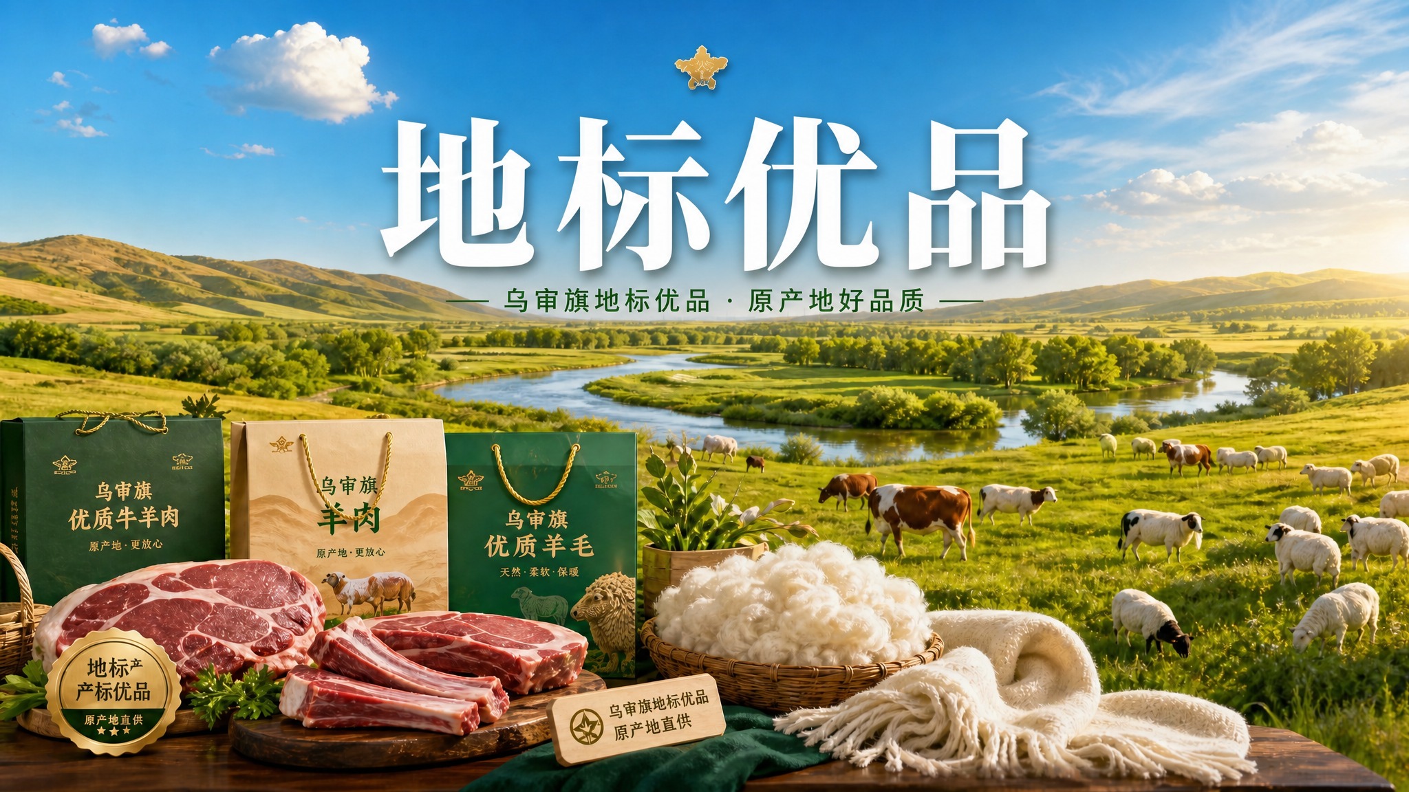 参考图整体构图和场景不变：绿色生态草原、河流、树林，蓝天白云，… - 图片创意预览