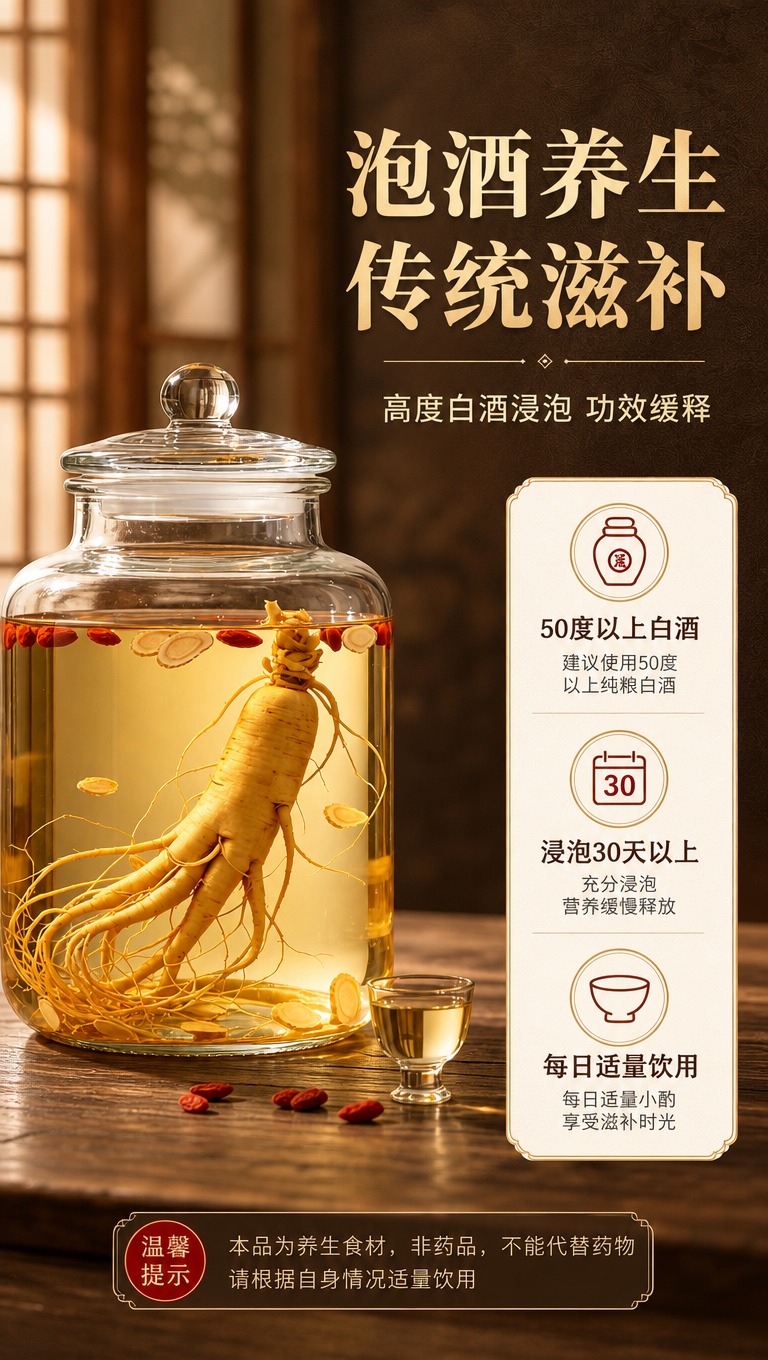 [商品] 使用【图6】人参泡酒场景；保留玻璃罐形态、整支人参、… - 图片创意预览