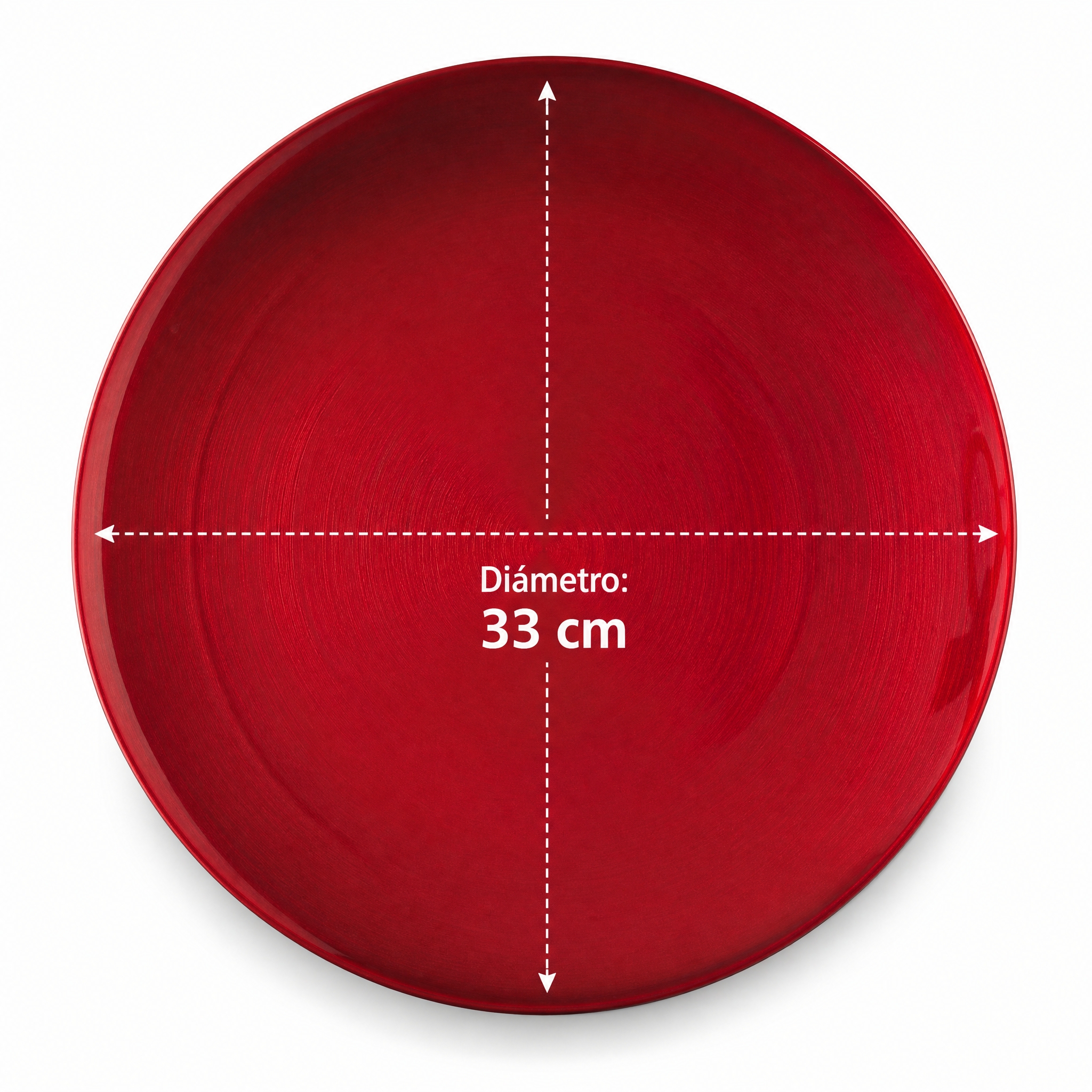 Plato rojo de melamina de 33 cm… - 图片创意预览