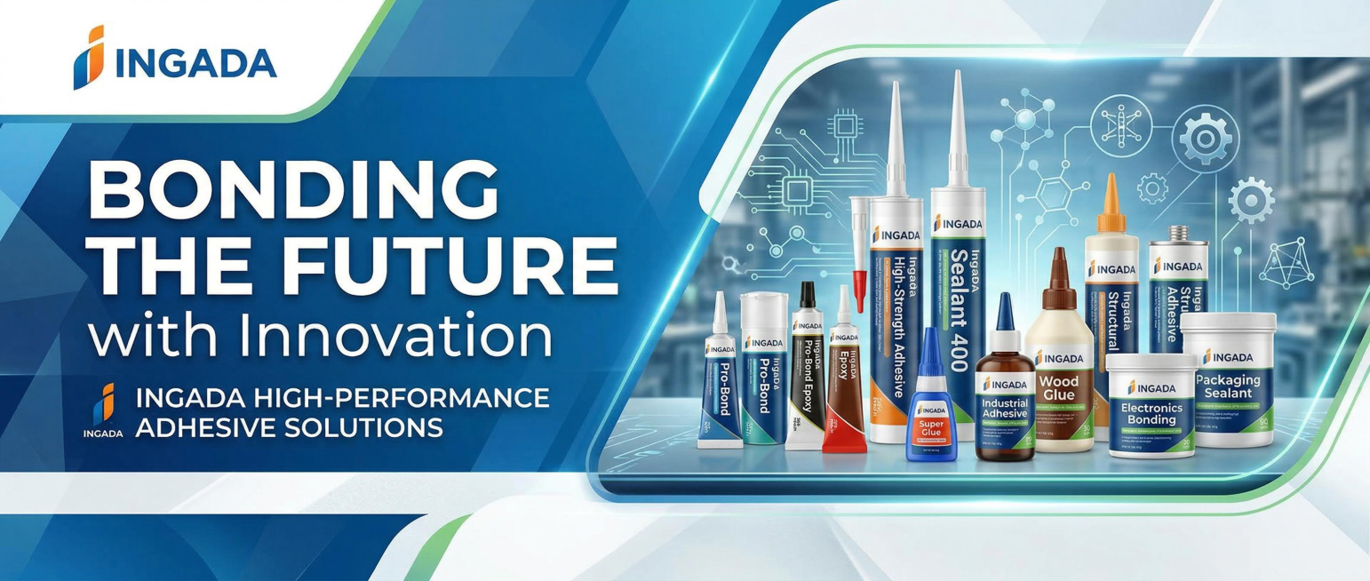 制作1920×550的横幅广告图，主标题为"Bonding the Future with Innovation"，副标题为"INGADA High-Performance Adhesive Solu预览效果