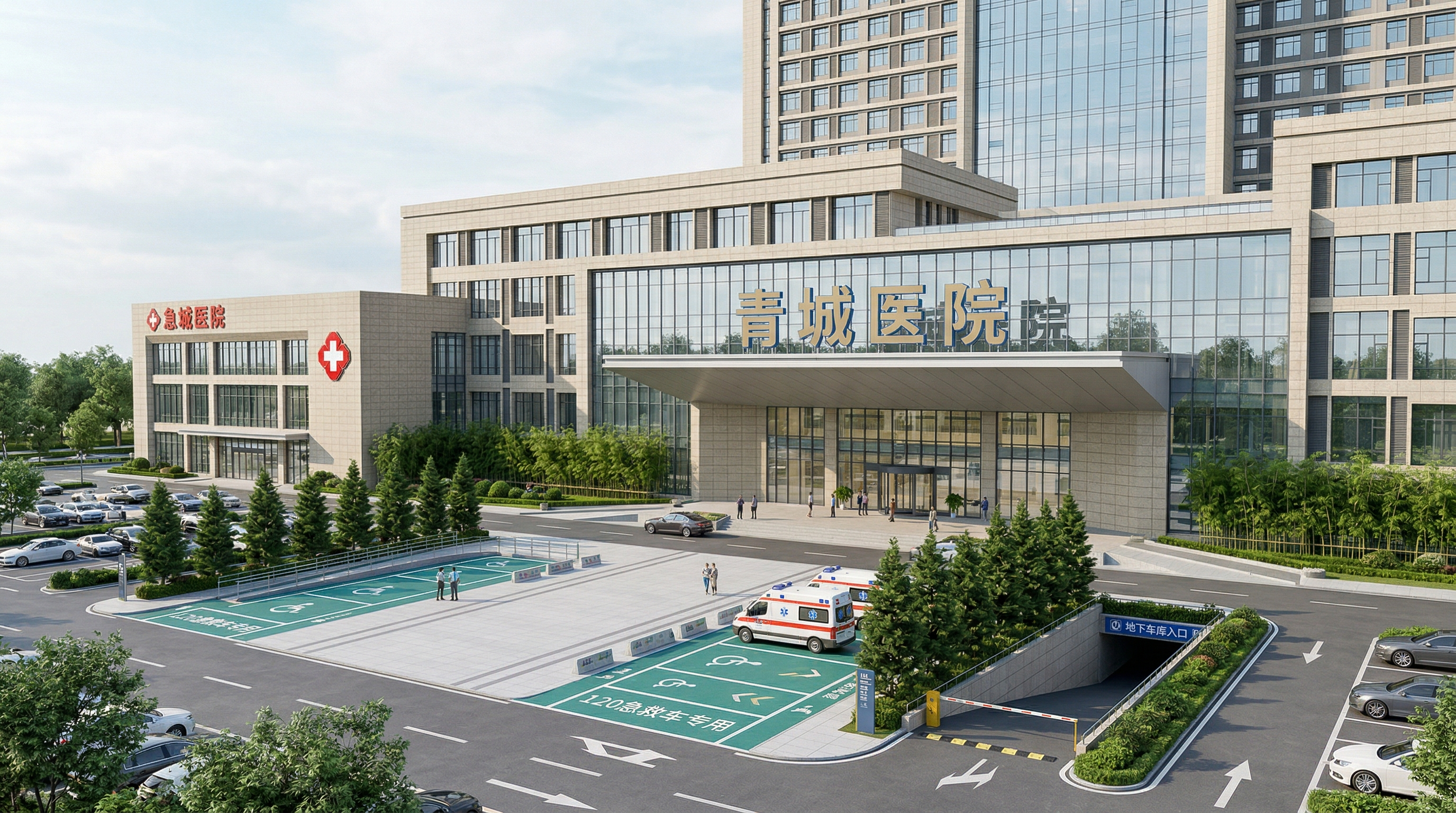 环保石材搭配大面积通透双层 Low-E 玻璃幕墙，线条利落规整… - 图片创意预览