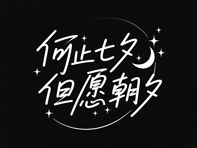 七夕氛围手写字体