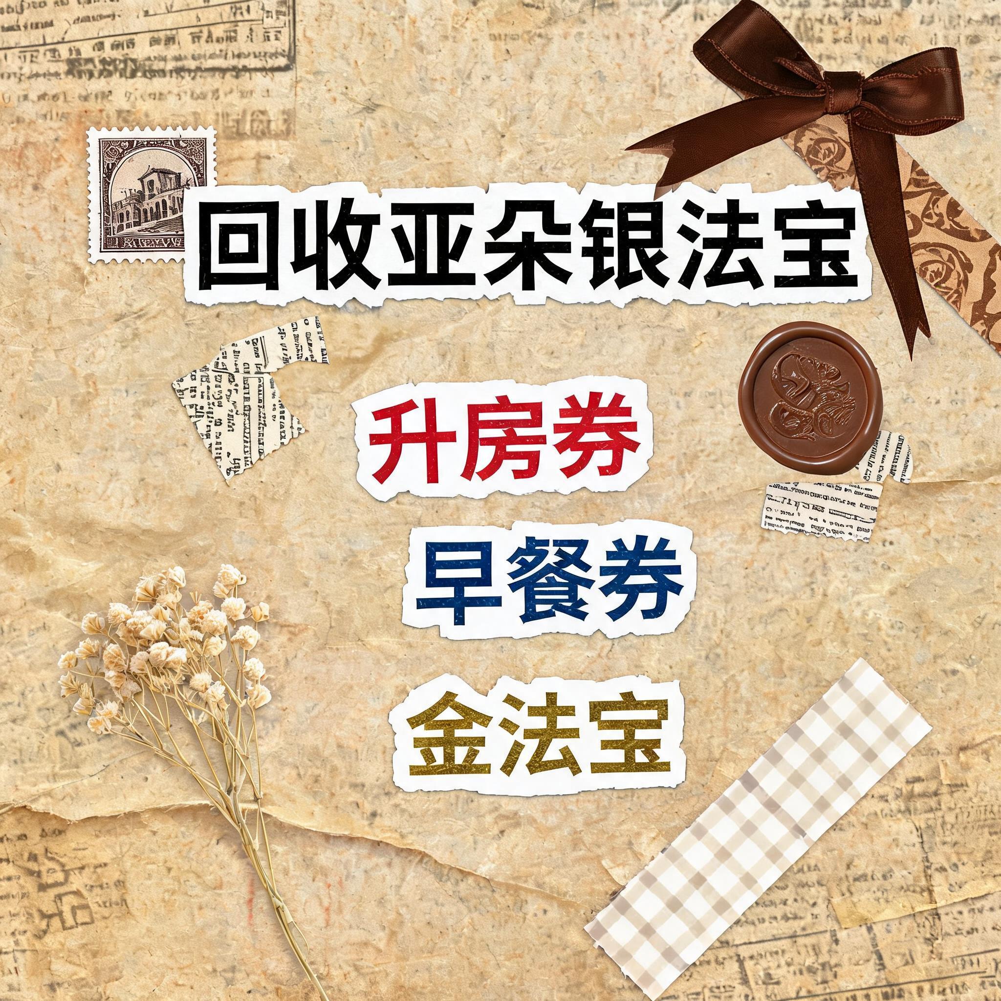 小红书大字封面，复古手账拼贴风格，参考图风格，主题文字为"回收… - 图片创意预览
