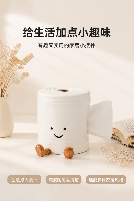 [第8屏] 收尾总结页，传递治愈系家居生活理念。
[氛围/风格] 温馨氛围感，ins奶油风，柔和光影，安静舒适。
[元素布局] 产品【图1】居中放置在浅奶白色背景上，产品保留所有外观结构颜色材质不变，预览效果