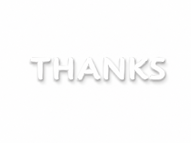 参考原图片的白色立体阴影风格，将文字改为"THANKS"，保持纯白色背景，文字呈现白色立体投影效果