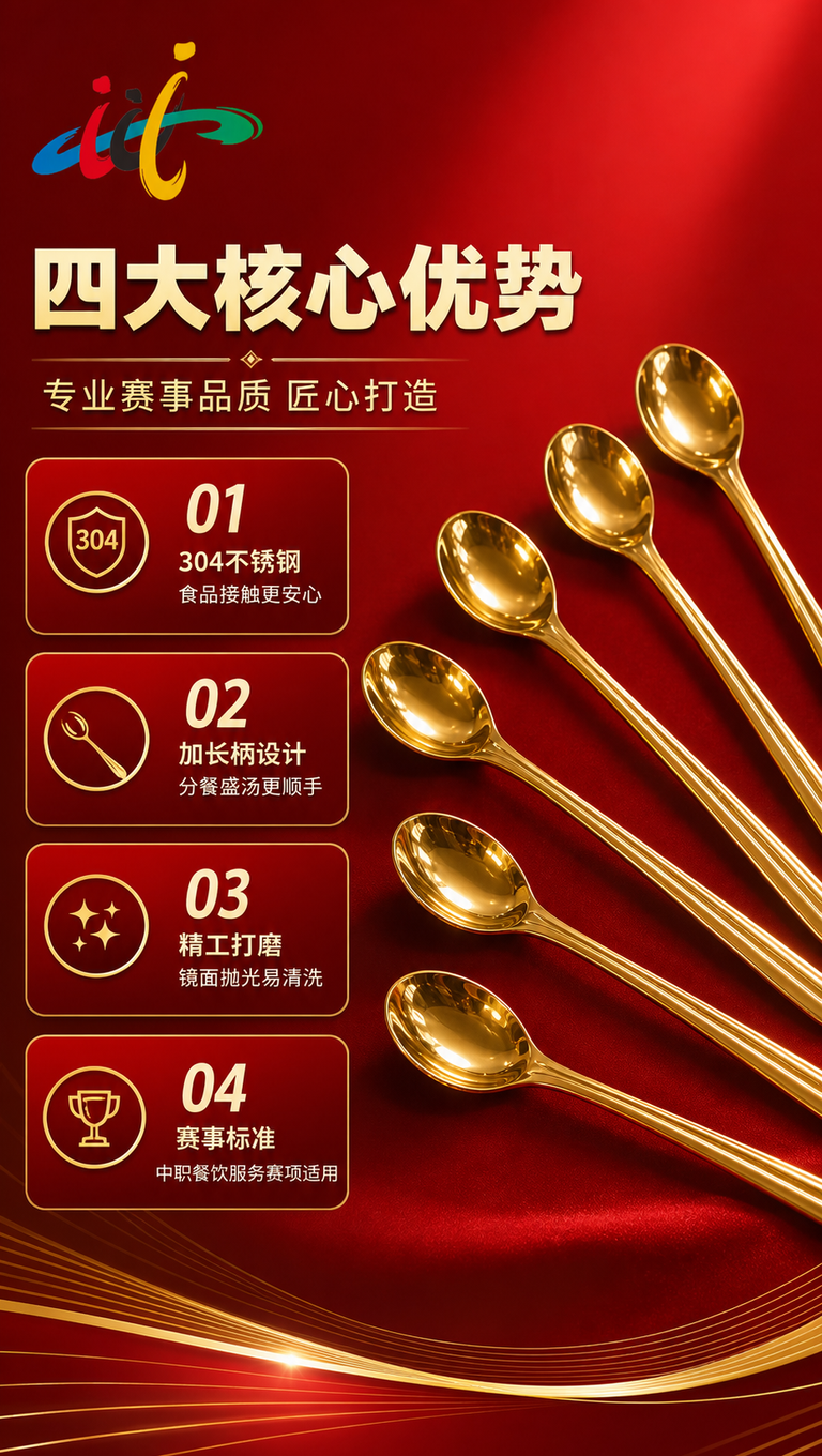[商品] 使用【图6】金色长柄勺、【图7】多支公勺排列图；保留… - 图片创意预览