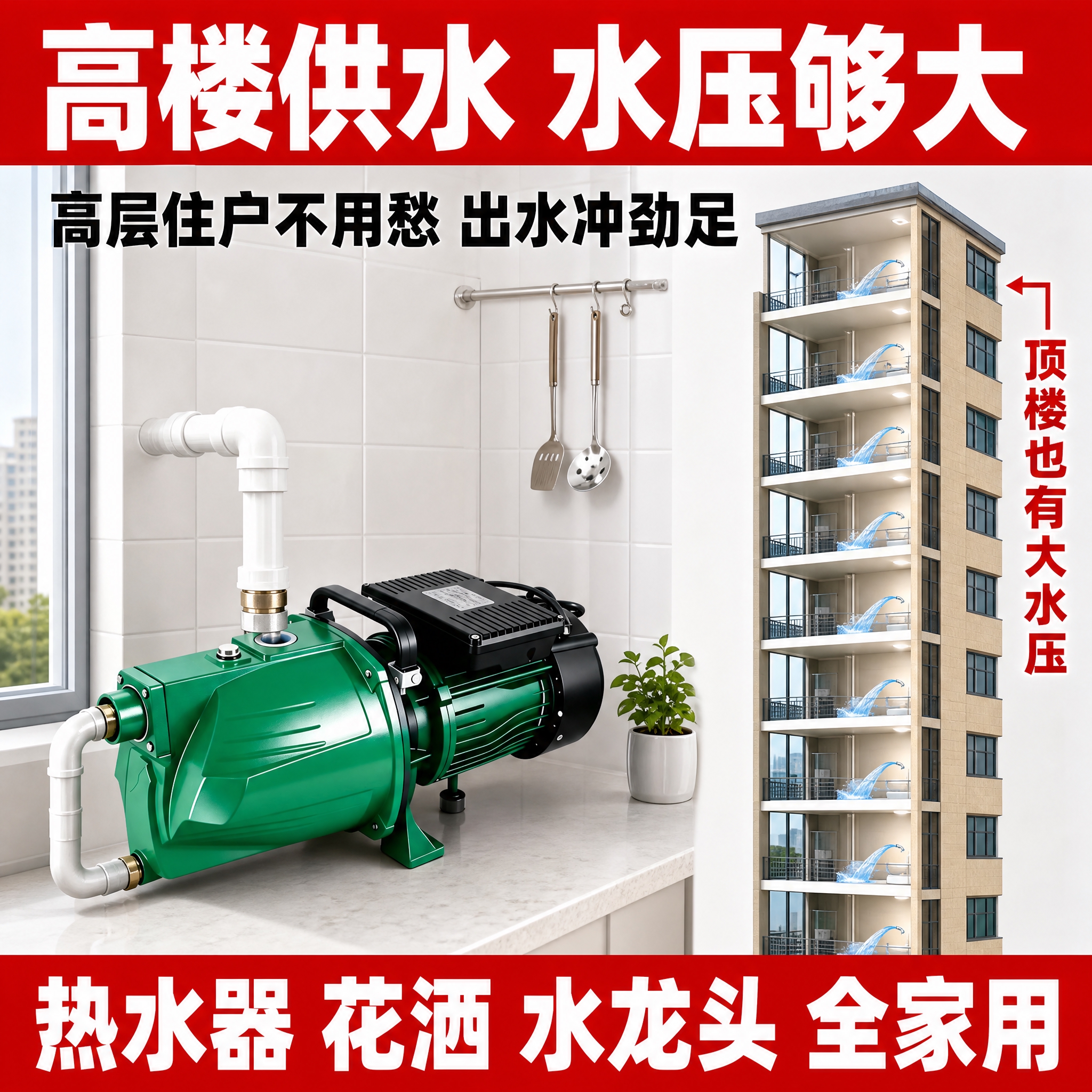 [主图-4] 高楼供水场景 高层住宅水压不足解决 场景主图 [… - 图片创意预览