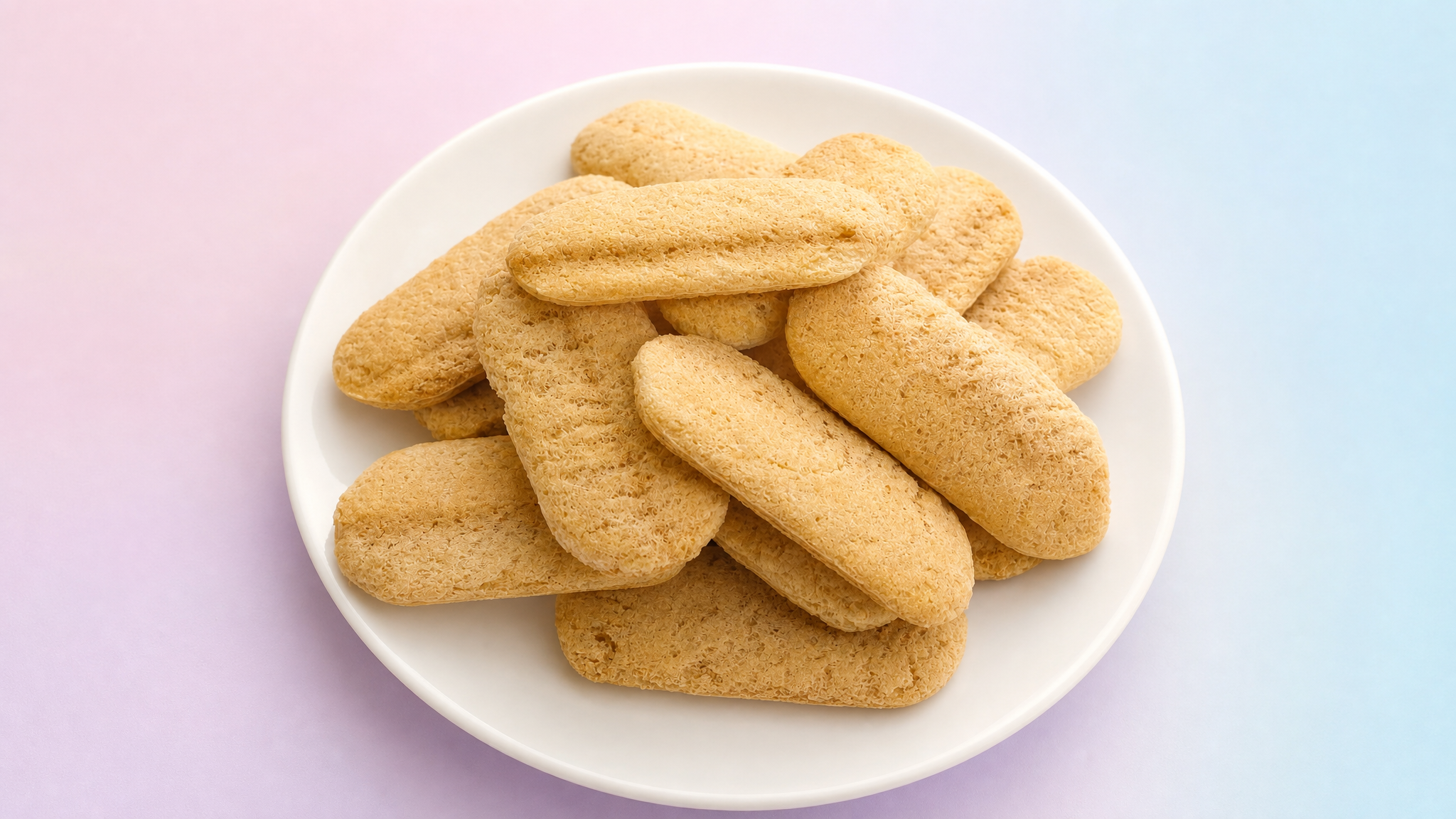 保留磨牙饼真实的外观形态和烘焙质感，将饼干摆放在干净的纯白色圆… - 图片创意预览