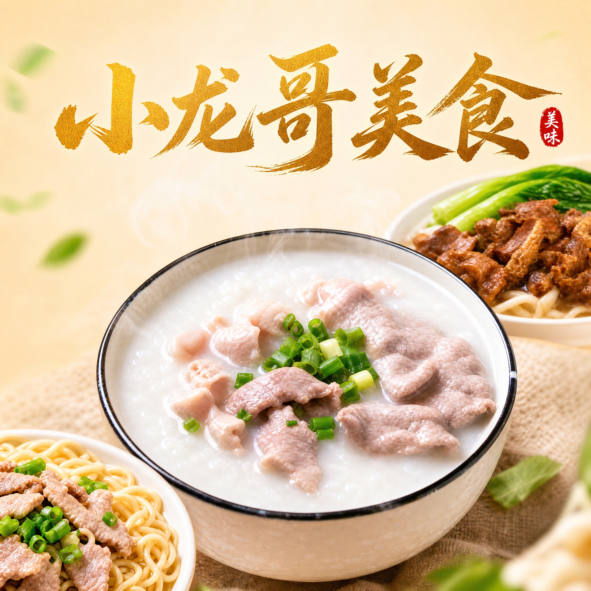 外卖店铺头像设计，1:1正方形构图。画面中心是一碗热气腾腾的猪… - 图片创意预览