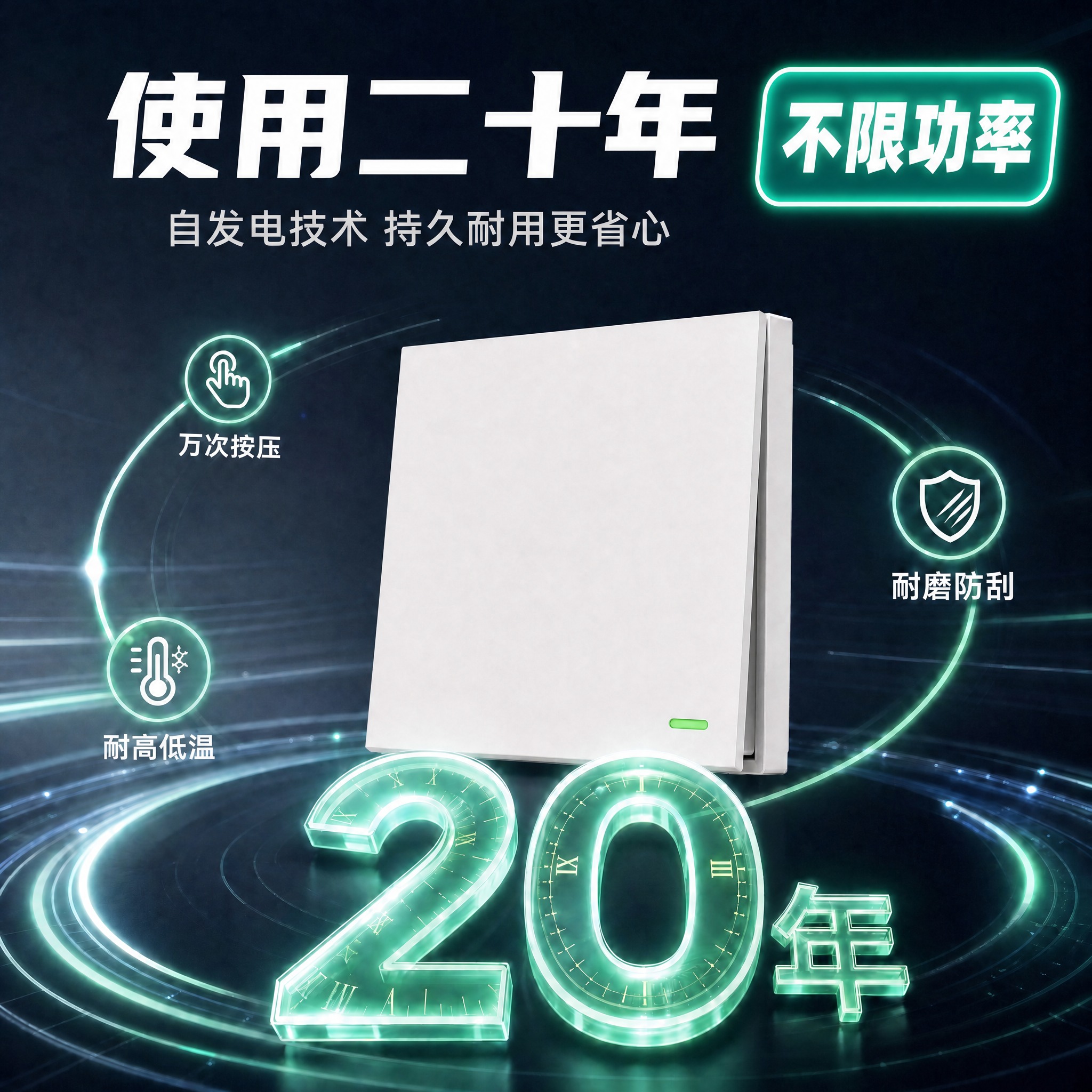修改第一张使用二十年主图：在画面右上角或顶部醒目的位置添加「不… - 图片创意预览
