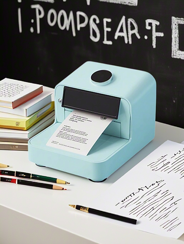 现代感打印机，简约设计，清新色调，扁平风与轻拟物风结合，展现科技与艺术的完美融合。
