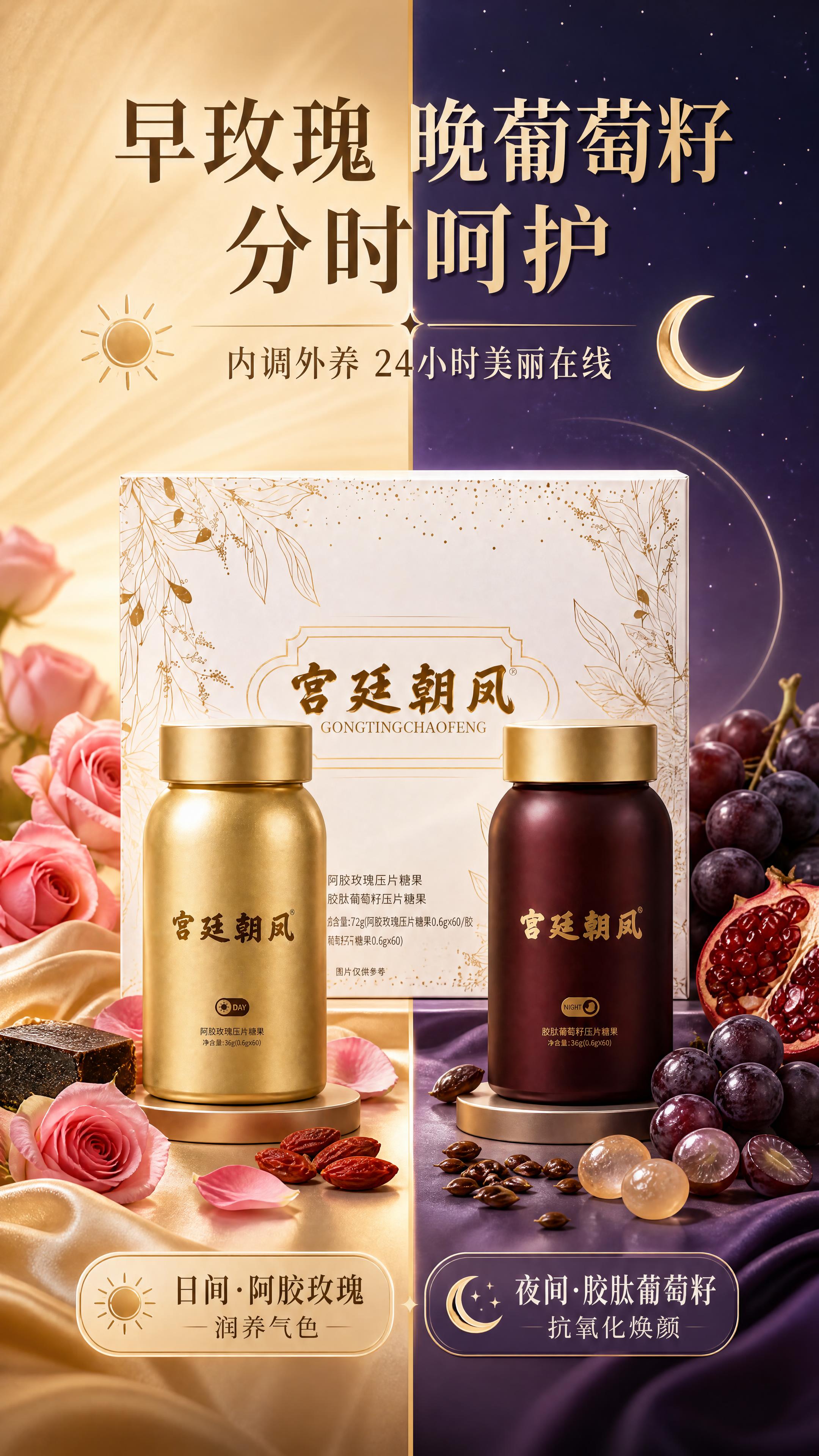[商品] 使用【图1】【图3】宫延朝凤早晚养妍套盒；保留金色日… - 图片创意预览