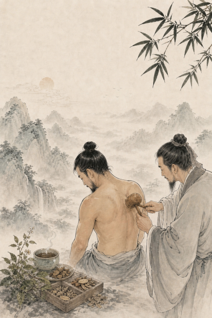 去除图片右下角的水印，保持原有内容、尺寸和画面完整性不变，保留整体古风水墨画风格不变预览效果