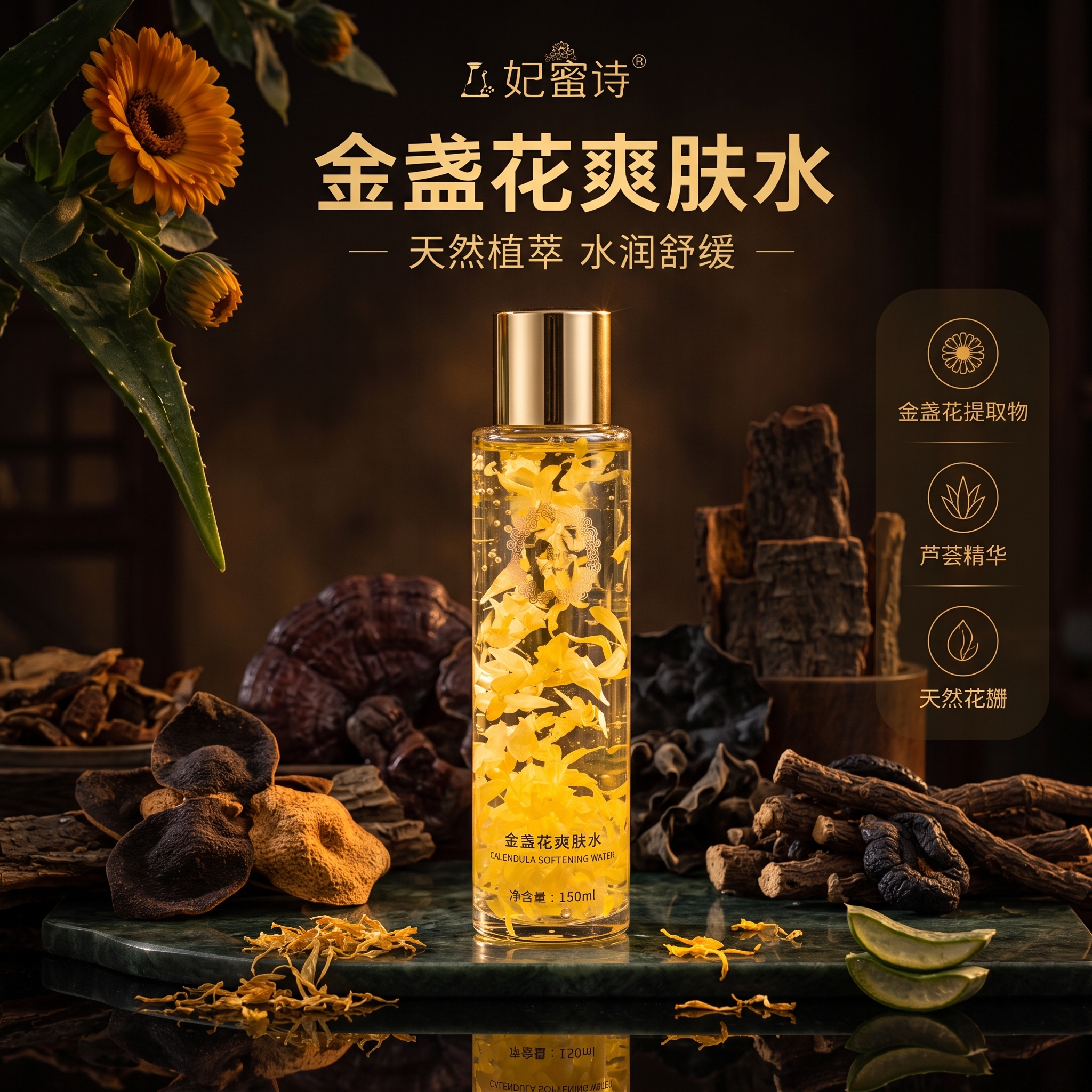 把图片改成1：1格式。背景改成中药材的偏暗的风格 - 图片创意预览