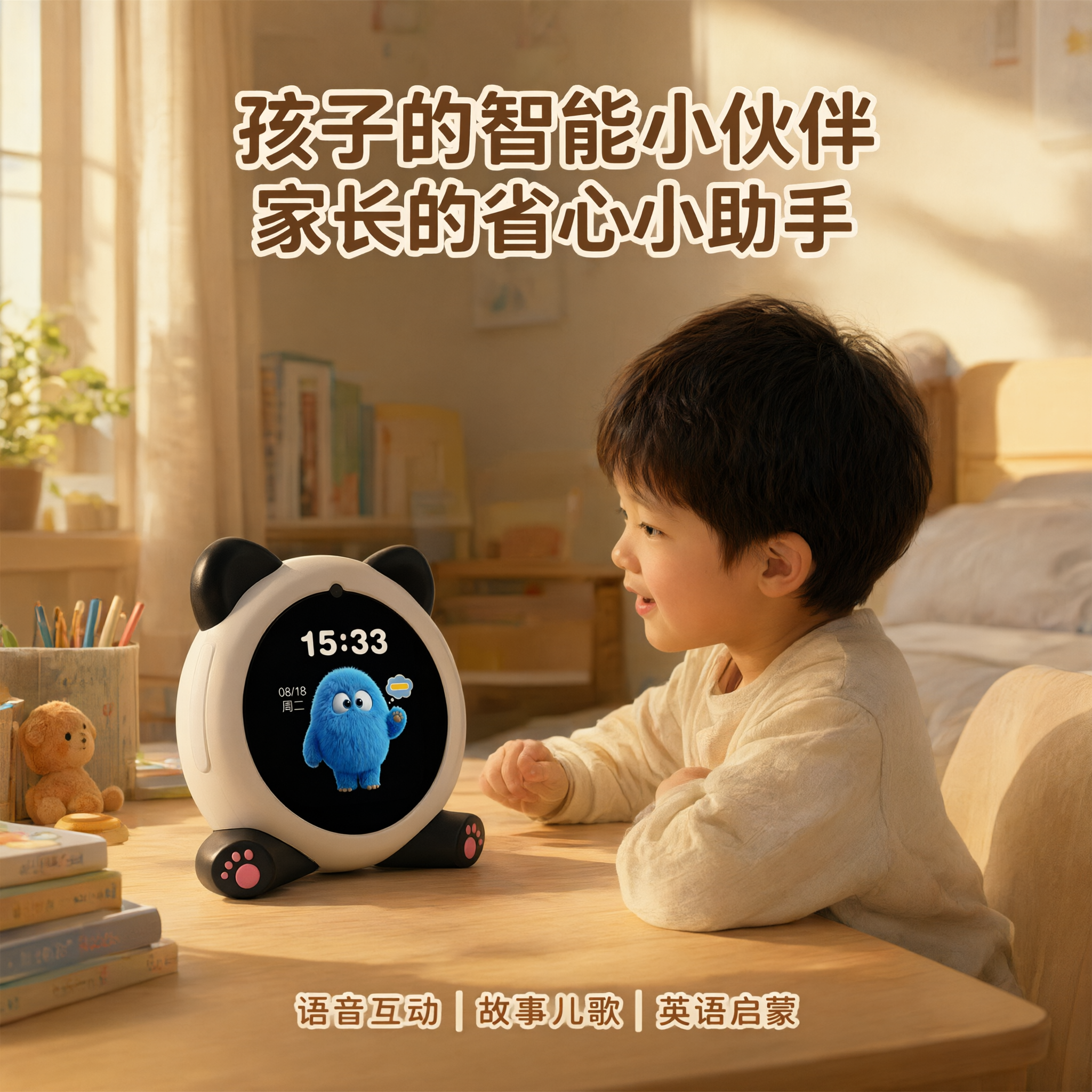 电商主图第3张（场景图）：1:1正方形，淘宝天猫风格，温馨儿童… - 图片创意预览