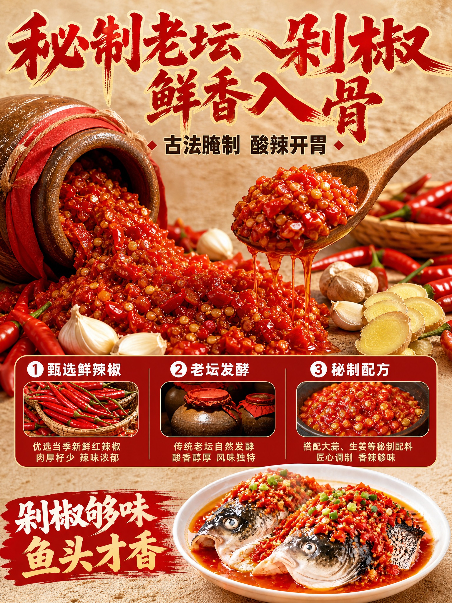 [商品] 使用【图1】剁椒鱼头产品图；保留鱼头和剁椒的完整外观… - 图片创意预览