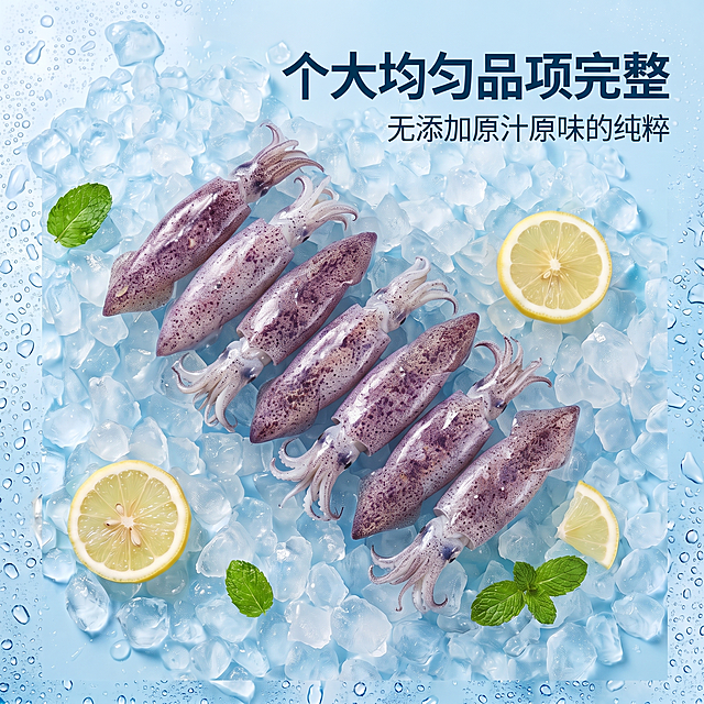 将冰上的鱼商品替换为参考图image4的海兔商品，保留原有文字内容和整体布局以及背景风格，只替换商品主体