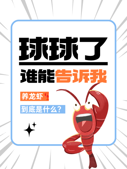 大字报养龙虾小红书封面竖版海报预览效果