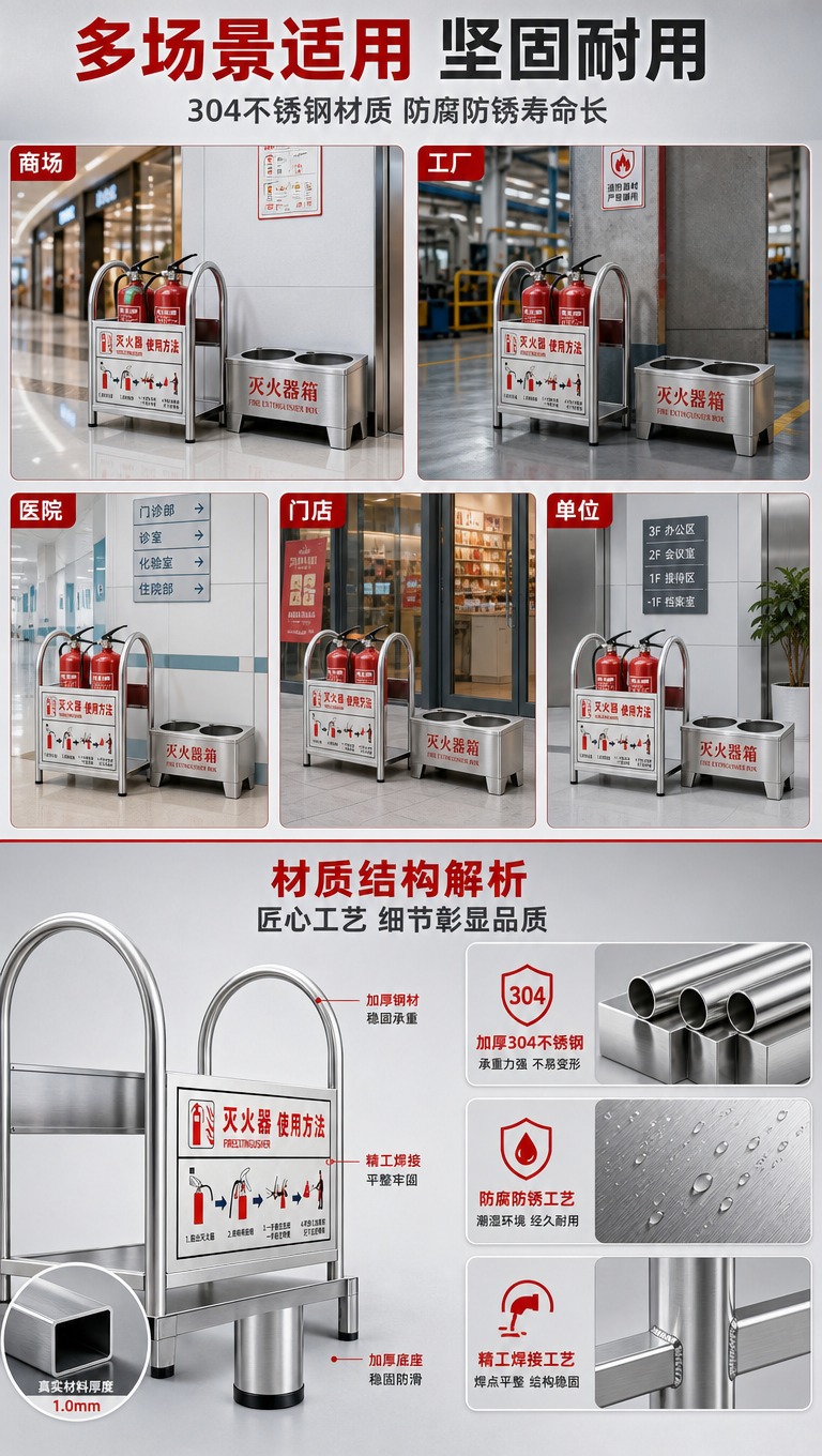 [商品] 使用【图1】4KG不锈钢灭火器支架和【图2】双孔不锈… - 图片创意预览