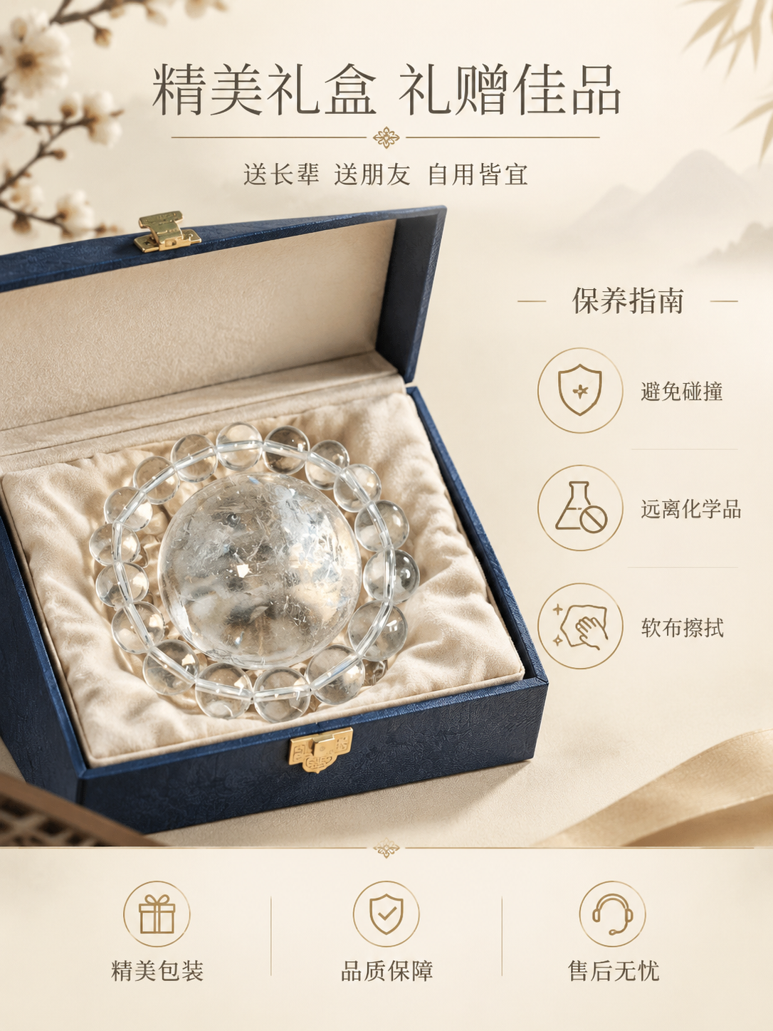 [商品] 使用【图1】天然白水晶球摆件；保留水晶球与底座的形态… - 图片创意预览
