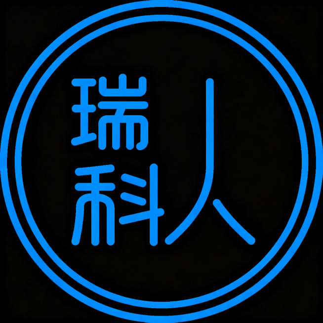 重新设计一个蓝色线性图标，主题为瑞科人，风格为简约蓝色线性图标，外框为蓝色圆形边框，内部使用蓝色线条绘制相关符号，和参考图https://0.jpg保持一致的蓝色扁平线性图标风格，需要和上一版本不同的预览效果