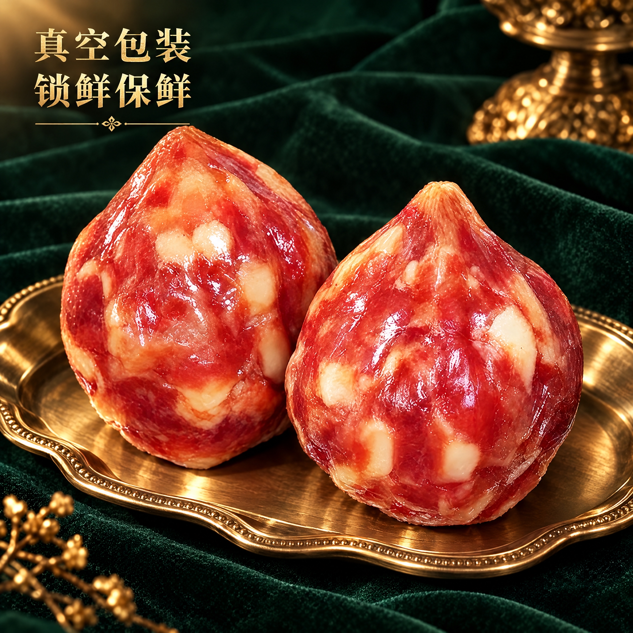 香肚电商详情图，1:1正方形构图，香肚产品占据画面大面积，保持… - 图片创意预览