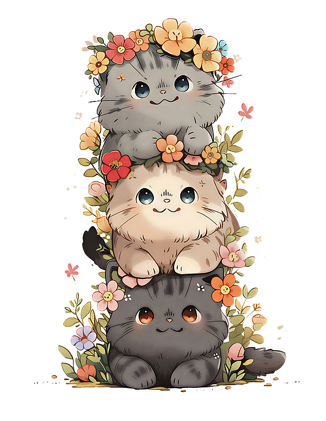 可以帮我把小猫咪的顺序更改一下嘛，图片整体风格不变