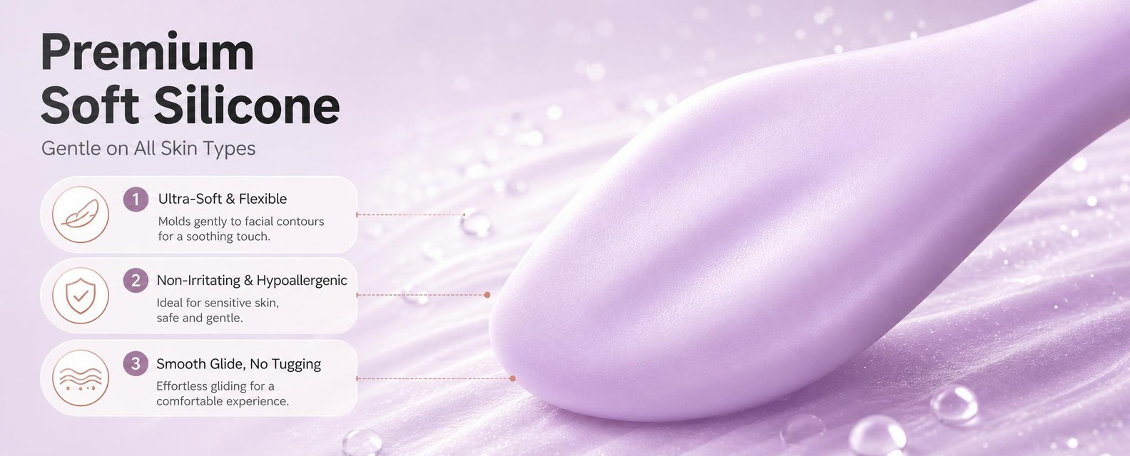 [商品] 使用【图3】淡紫色硅胶面部滚轮按摩器局部特写；保留硅… - 图片创意预览