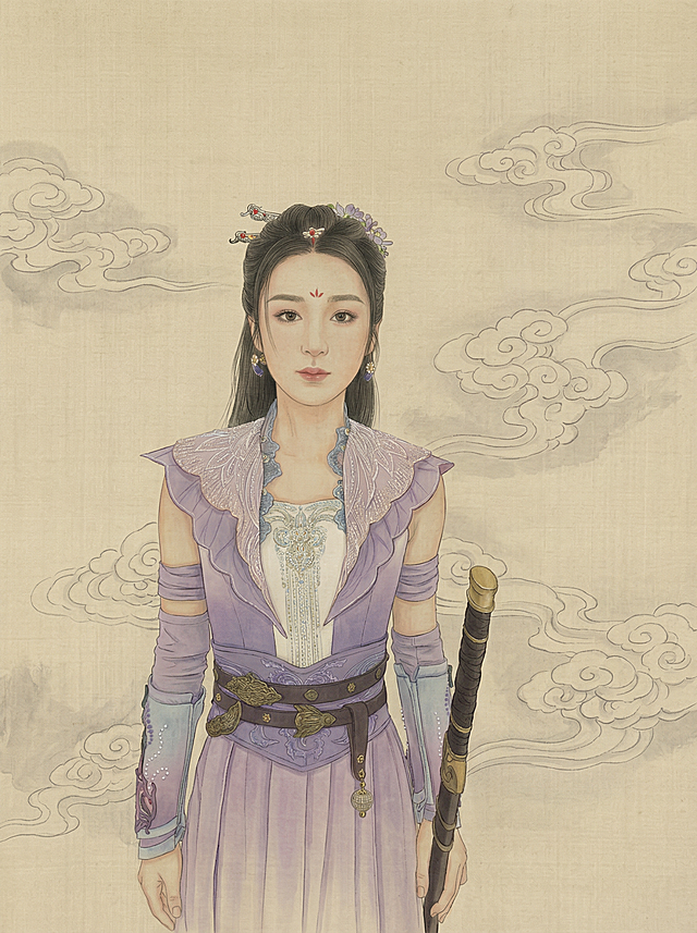 把参考图生成唐代工笔画