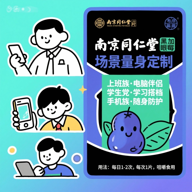 帮我出几张产品主图，保留产品图片不做更改整套主图将围绕 “科学护眼、品牌信赖、场景共鸣” 展开，色调建议采用保护视力的蓝紫色系（象征蓝莓、黑加仑）与黄绿色系（象征叶黄素），搭配干净清爽的背景。第6张：预览效果