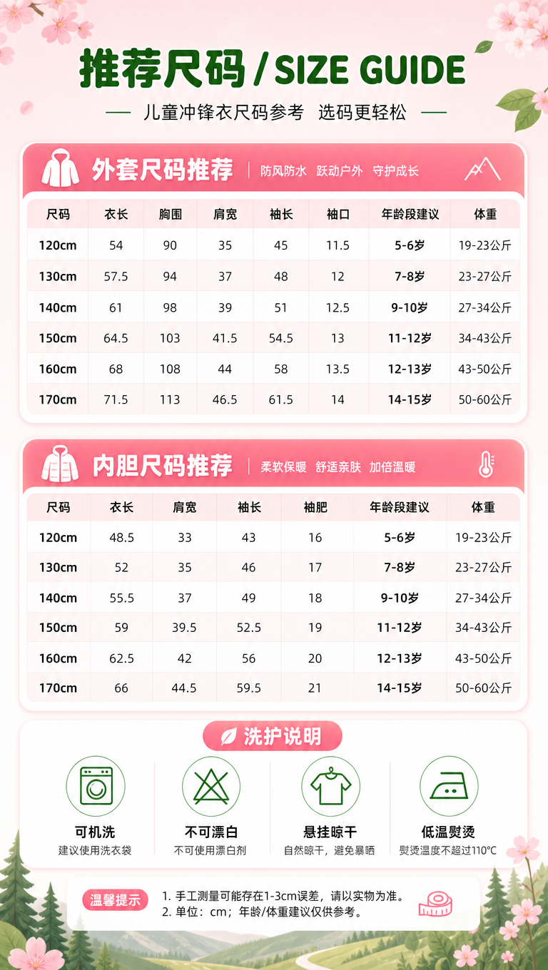 [商品] 使用【图1】粉色儿童三合一冲锋衣；商品处理：保留连帽… - 图片创意预览
