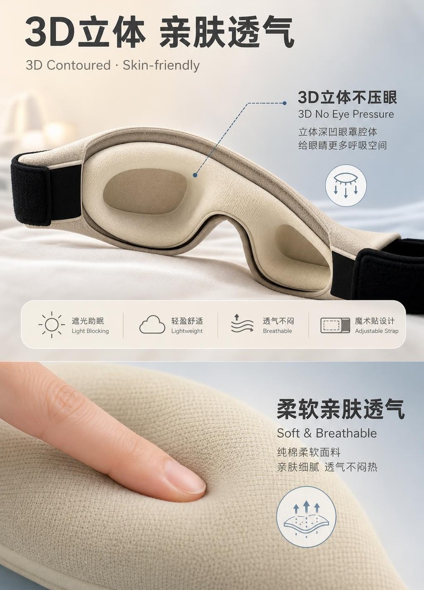 [商品] 使用【图1】【图2】manta蝠鲼同款3D助眠眼罩；… - 图片创意预览