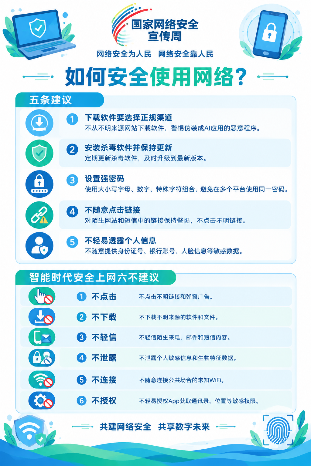 国家网络安全宣传周官方竖向科普展板海报，扁平化矢量插画风格，深… - 图片创意预览