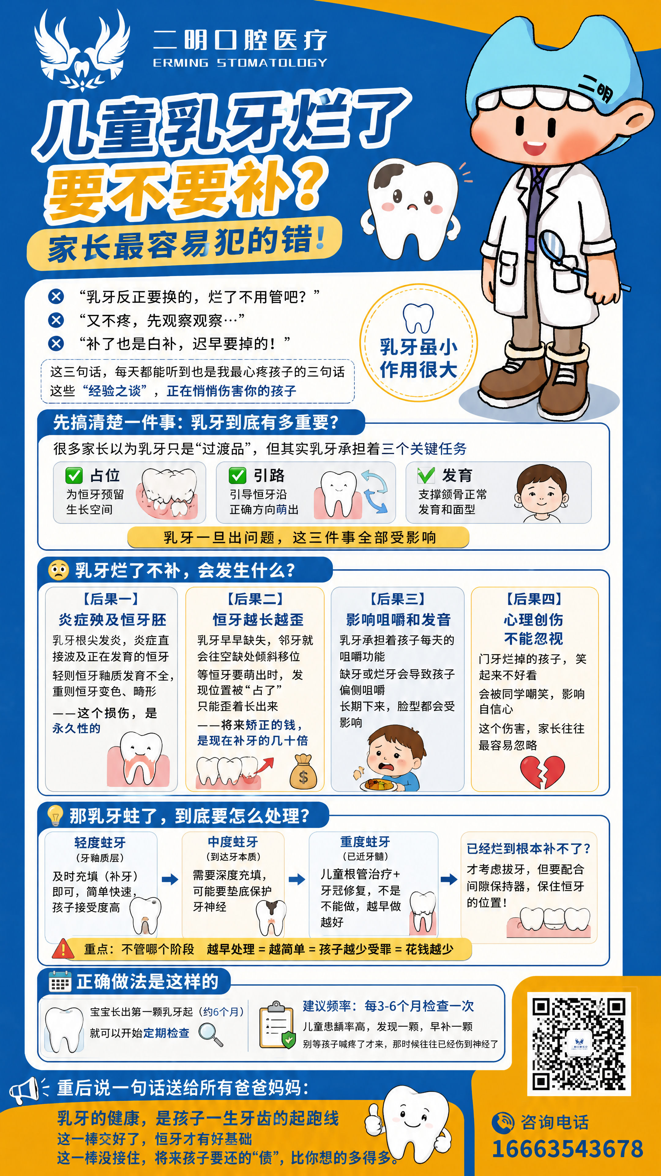 做一份口腔科普报纸，使用提供的蓝黄背景作为整体背景，将提供的卡… - 图片创意预览