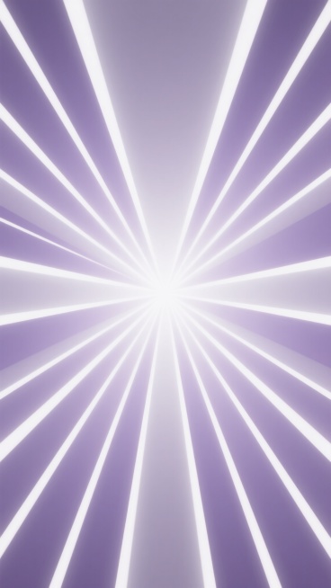 中心对称的放射光背景，从中心点向外发散出多组宽窄不一的白色光线，光线之间填充着从中心白色渐变为边缘浅紫色的渐变色彩，整体呈现出明亮、简洁、现代的几何抽象风格，色彩过渡平滑自然，光线线条锐利清晰，营造出强烈的视觉张力和空间延展感。预览效果