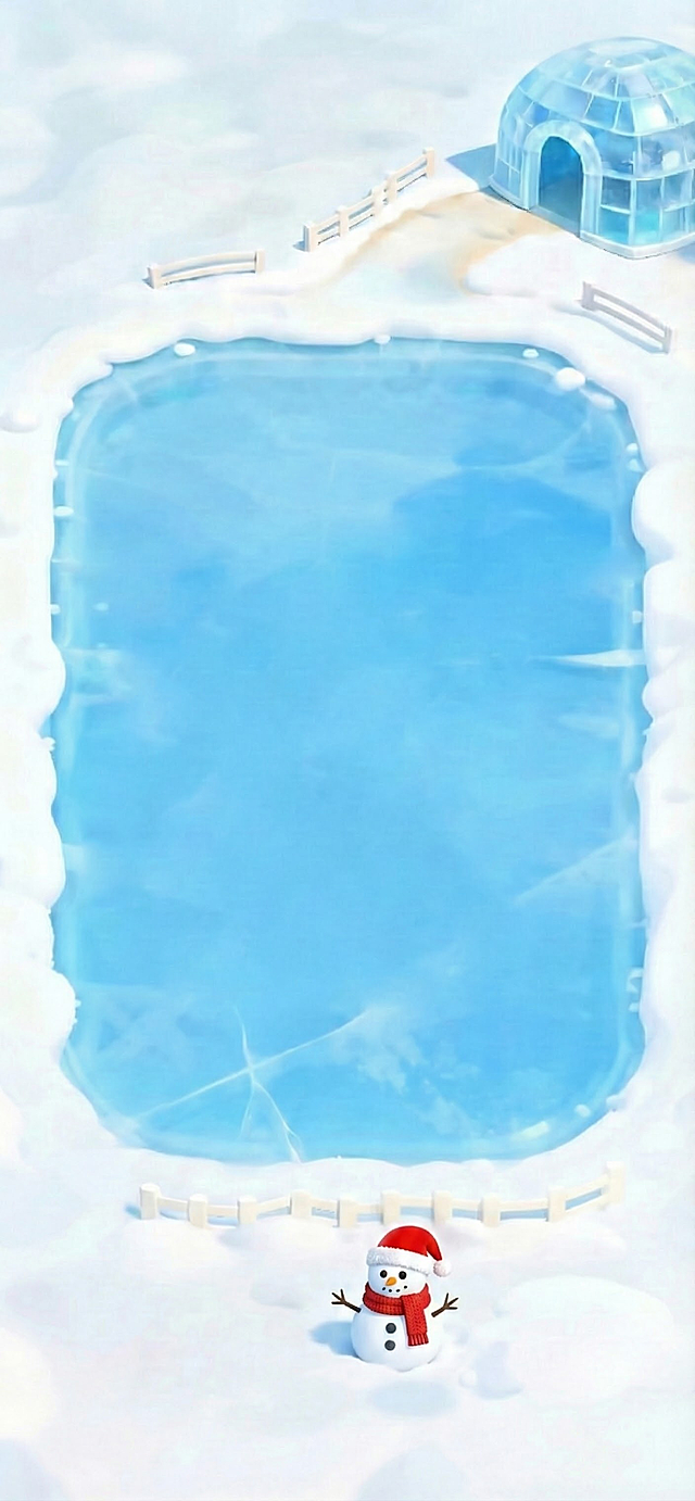 给雪人戴上圣诞帽和红围巾