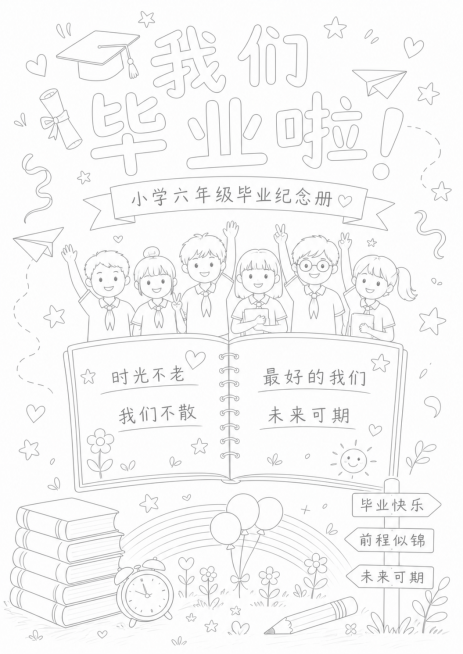 把这张手抄报线稿的线条调得更浅一些，保留所有设计和文字内容不变，保持线稿风格预览效果