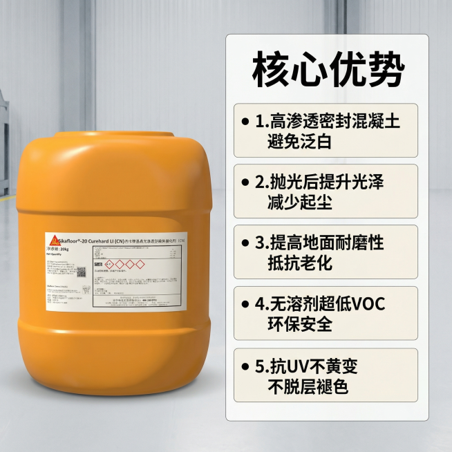 [主图 2]核心卖点展示主图
[氛围/风格]专业工业风，清晰直观，数据化呈现亮点。
[画面元素]保持原橙色产品桶外观完全不变，产品放置在画面左侧，右侧分区展示5大核心卖点，背景为浅灰色干净工业风，整体预览效果