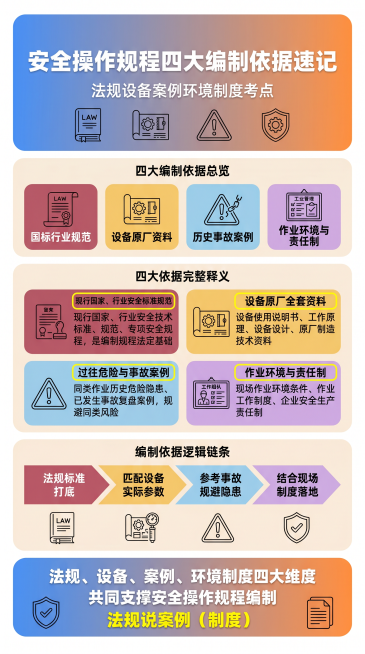 竖屏9:16，单张大圆角一体化安全考证信息卡片，清爽扁平化赛璐璐动漫画风，柔和高区分度多彩色块分区，全程无人物形象。1. 顶部渐变横幅标题区占卡片高度8%：蓝橙左右渐变底色，圆润粗体白色大标题"安全操预览效果