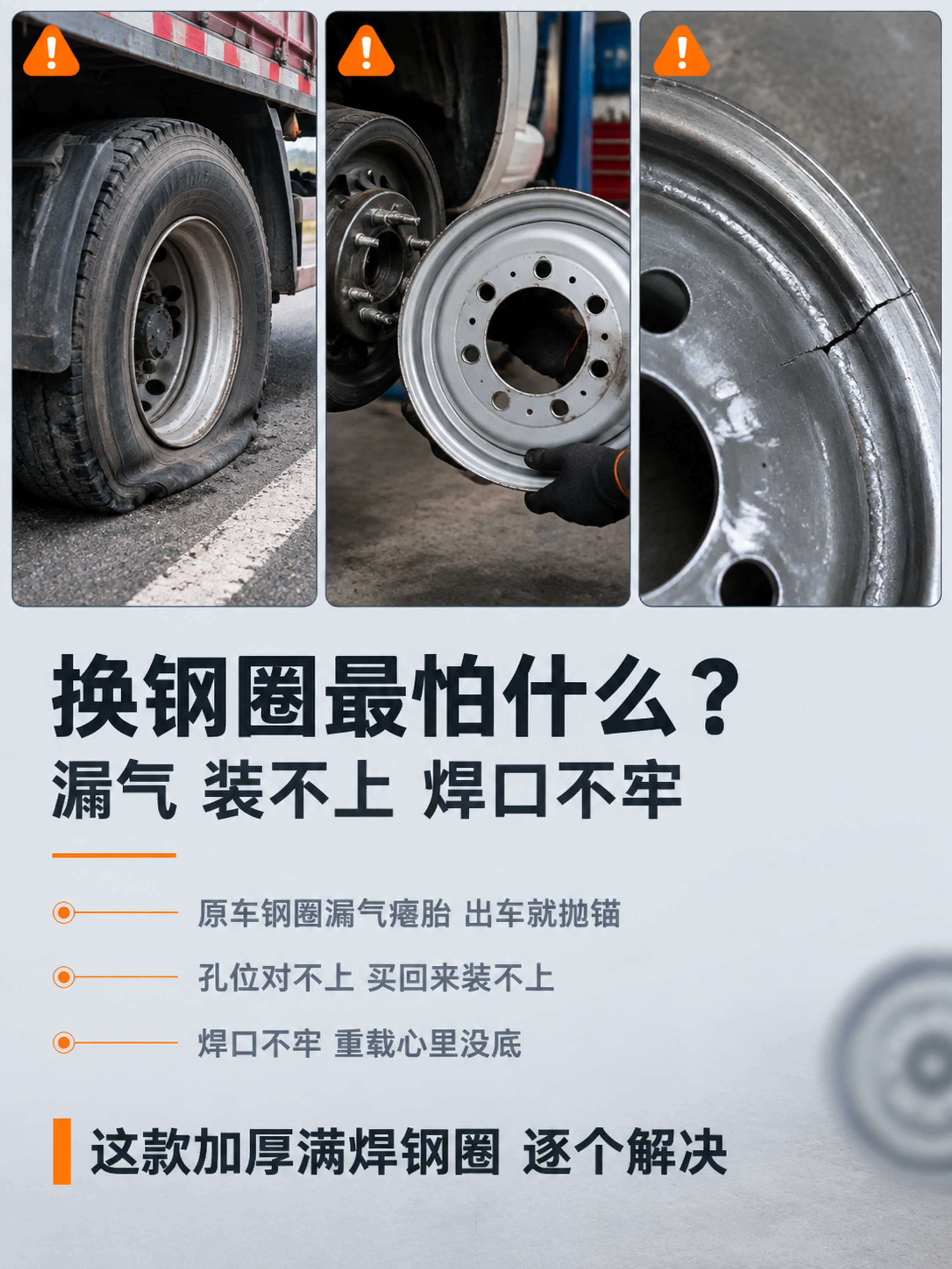 [商品] 使用【图1】钢圈正面图仅作结构参考；本张以痛点场景为… - 图片创意预览