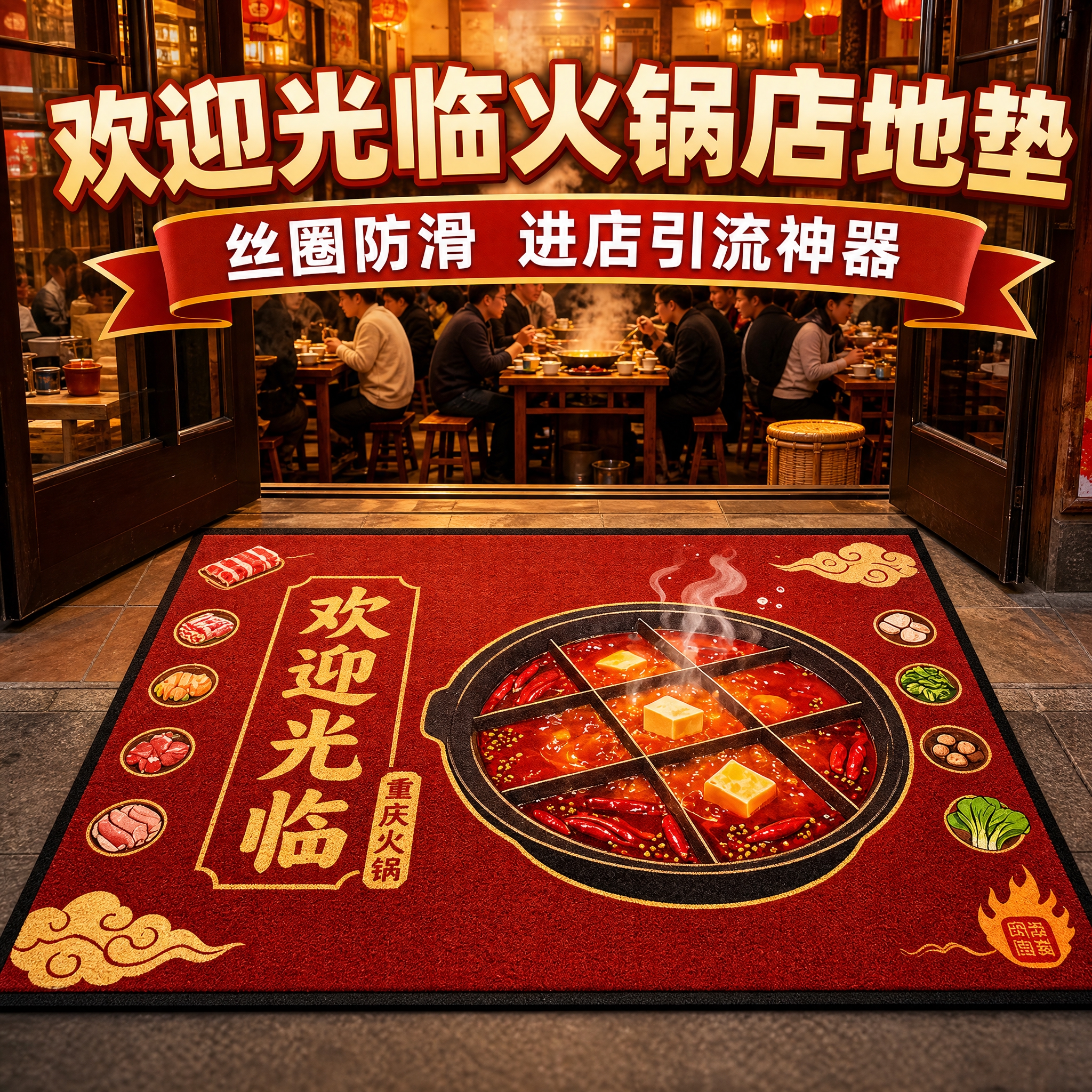 淘宝天猫电商主图第一张车图，1:1正方形构图，主体是一张红色丝… - 图片创意预览