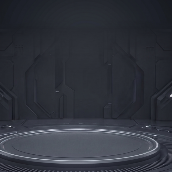 去除图中的逆变器主体和所有文字标题卖点卡片，保留原始背景所有元素：深灰色科技感背景、底部圆形金属平台纹理，保持背景完整，纹理和光影不变，生成一张空白的背景图，保持1:1比例，高清画质，没有任何产品和文预览效果