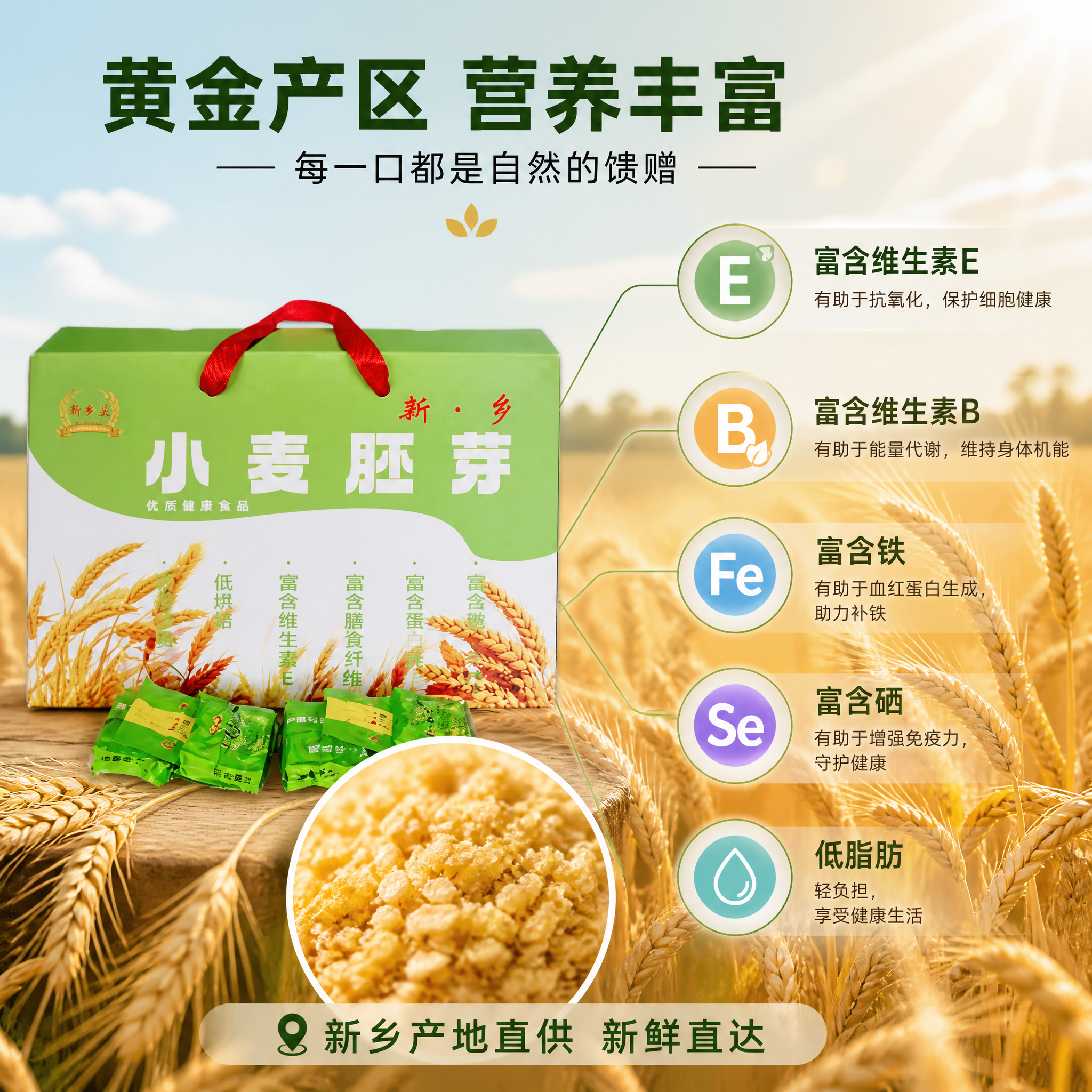 [主图-2] 新乡小麦胚芽礼盒 核心营养成分与产地溯源 信任主… - 图片创意预览