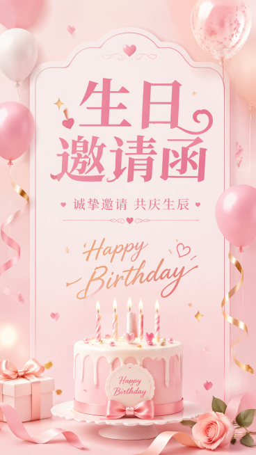 生日贺卡邀请函预览效果