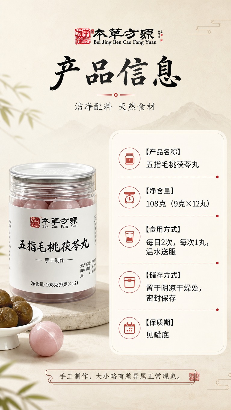 [商品] 使用【图1】本草方源五指毛桃茯苓丸产品图；保留罐身、… - 图片创意预览