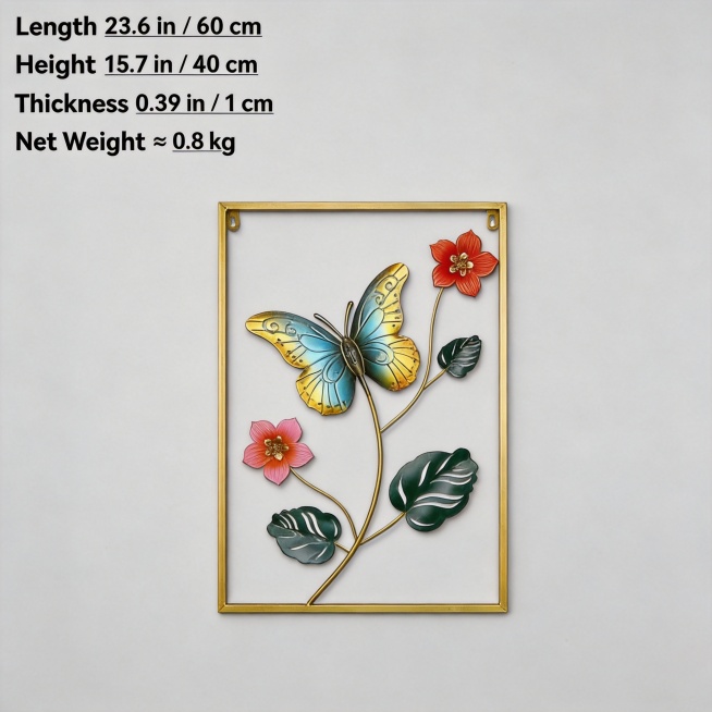 [Main Image 4] Dimension information display of butterfly flower wall decor.
[Atmosphere Style] Clea预览效果