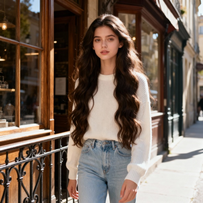 生成1张欧美女生的照片，要求：高质量，自然预览效果