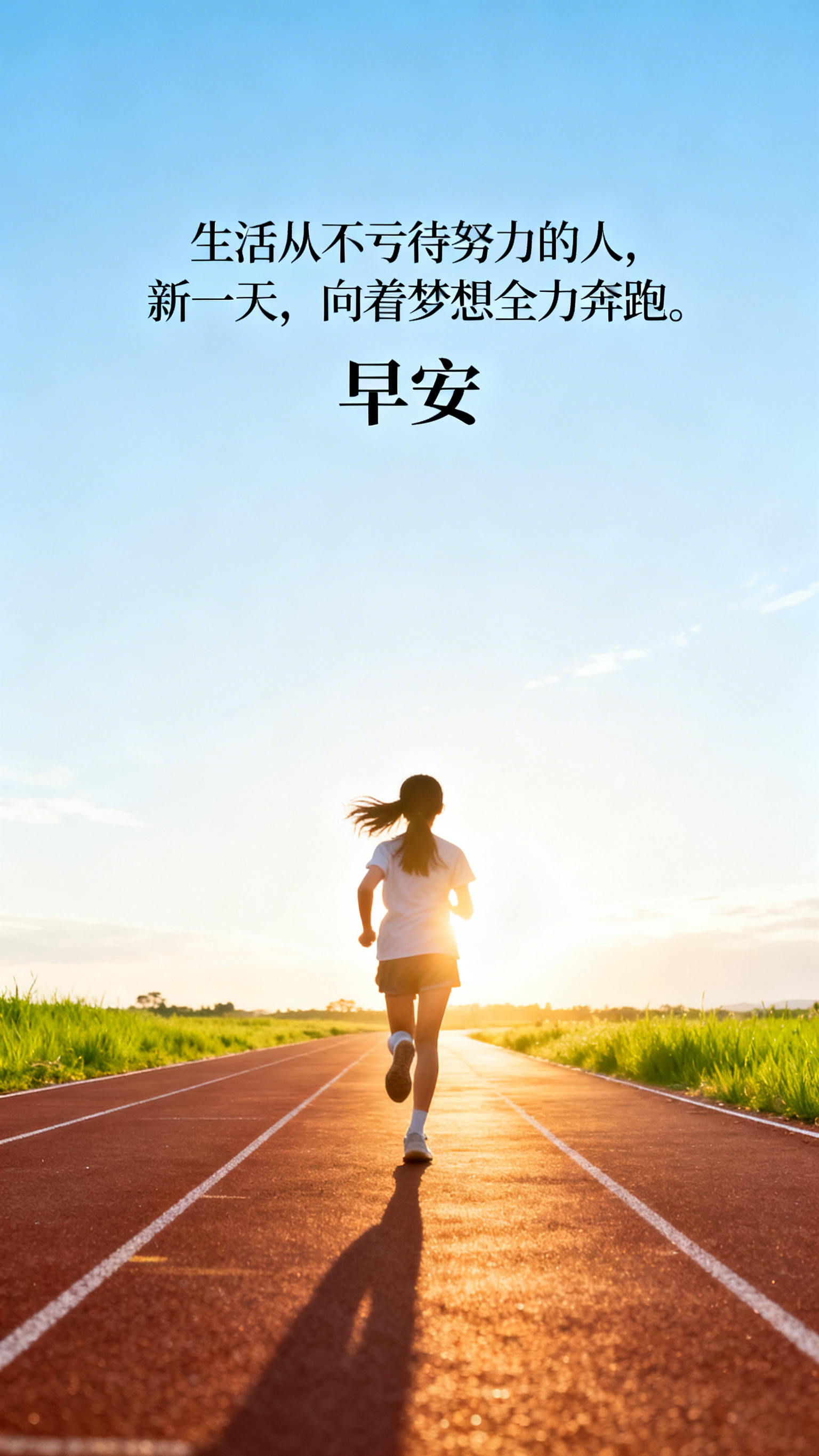文案1：生活从不亏待努力的人，新一天，向着梦想全力奔跑。早安。… - 图片创意预览