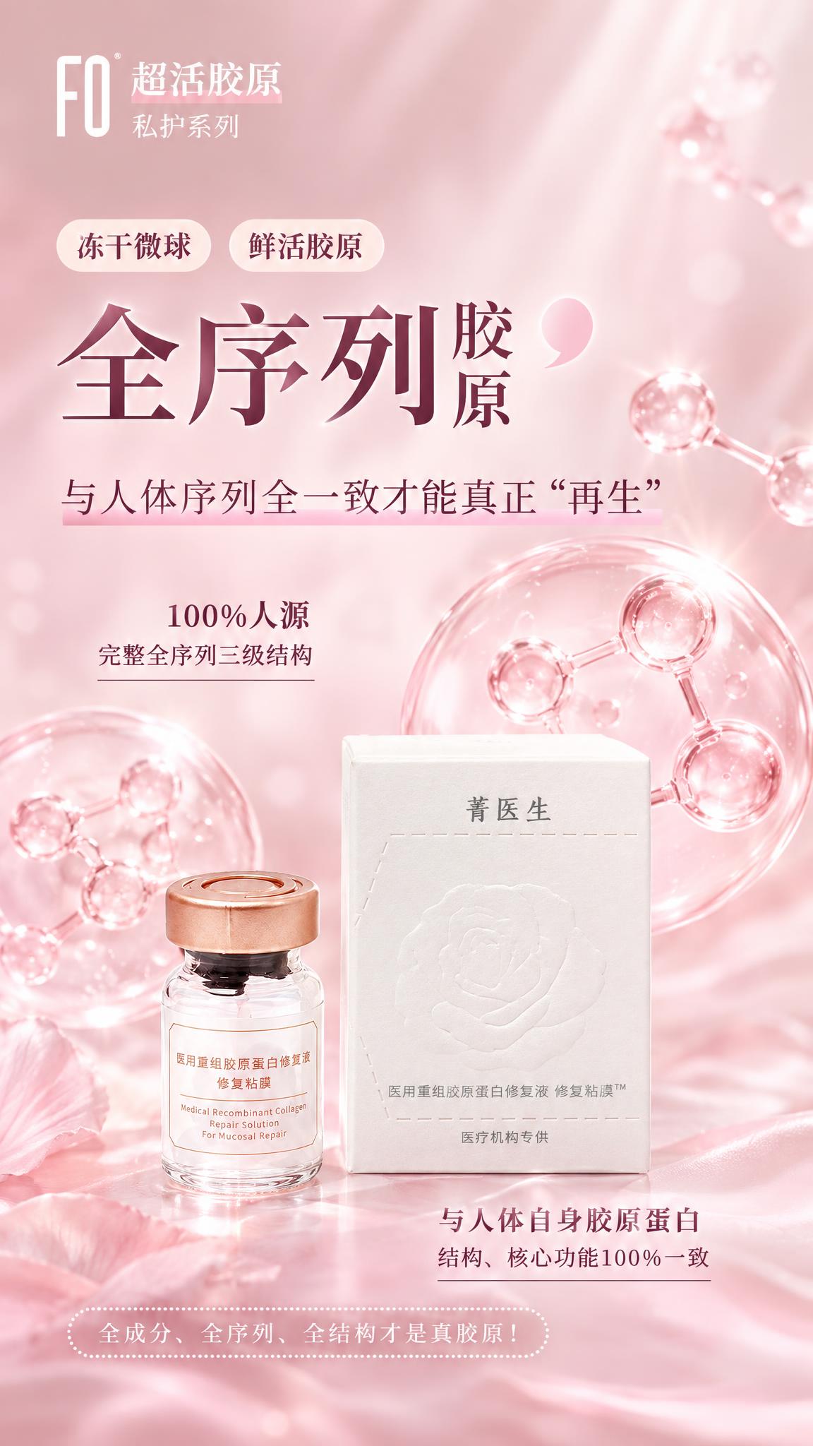 参考图8的文案和版式，将产品替换为菁医生医用重组胶原蛋白修复液… - 图片创意预览